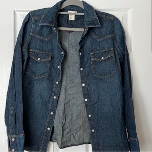 Levi's Blue Trucker Jean Jacket with Point Collar
